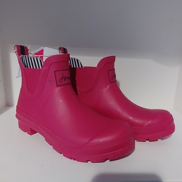 Joules Shoes - Joules wellibob pink raindrops women size 7